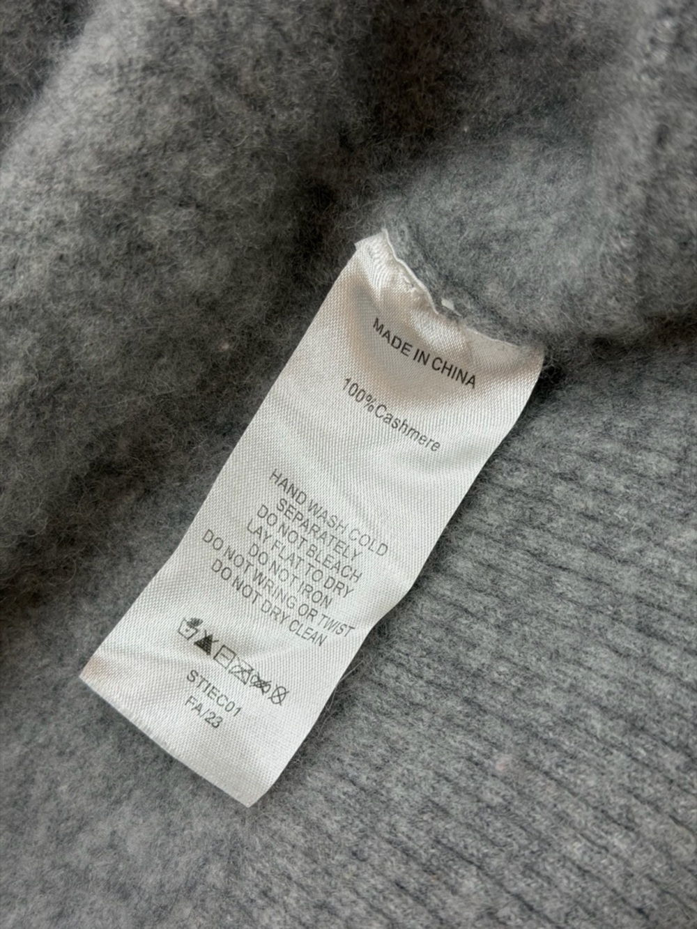 Quince Cashmere Open-Front Shawl Collar Sweater Cardigan w Pockets- Light Gray - Picture 9 of 9